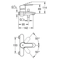 GROHE Wannenmischer Eurostyle Cosmopolitan