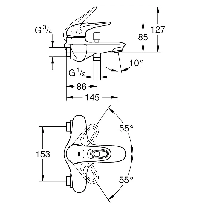 GROHE Wannenmischer Eurostyle 3 GROHE Wannenmischer Eurostyle