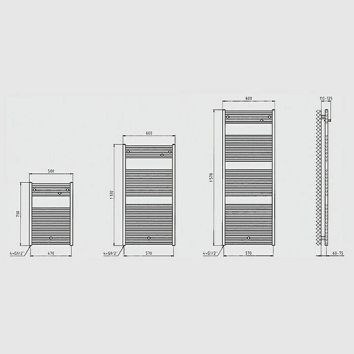 ADMIRAL Badheizkörper Berlin 60 X 117 Cm 9 ADMIRAL Badheizkörper Berlin 60 X 117 Cm – Bild 7