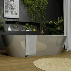 Freistehende Badewanne Torino Kieselgrau -Bad + Sanitär affär 12 1135