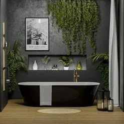 Freistehende Badewanne Torino Schwarz -Bad + Sanitär affär 12 1168