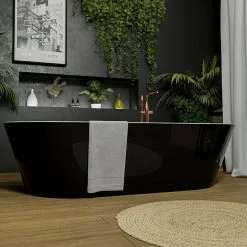 Freistehende Badewanne Torino Schwarz -Bad + Sanitär affär 12 1169