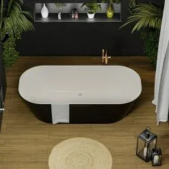 Freistehende Badewanne Torino Schwarz -Bad + Sanitär affär 12 1170