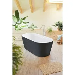 Freistehende Badewanne Torino Schwarz -Bad + Sanitär affär 12 1175