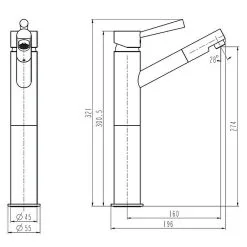 Camargue Waschtischmischer Merida -Bad + Sanitär affär 12 1321