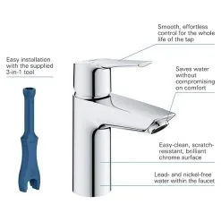 Grohe Quickfix Waschtischmischer Start S-Size Push-Open Ablauf