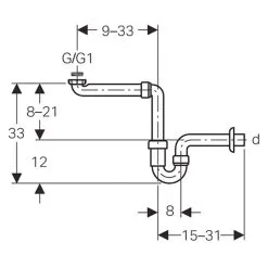 GEBERIT Rohrbogensiphon Für Waschtisch
