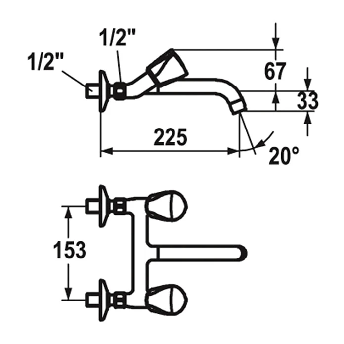 KWC Zweigriff-Wandmischer Star 4 KWC Zweigriff-Wandmischer Star – Bild 2