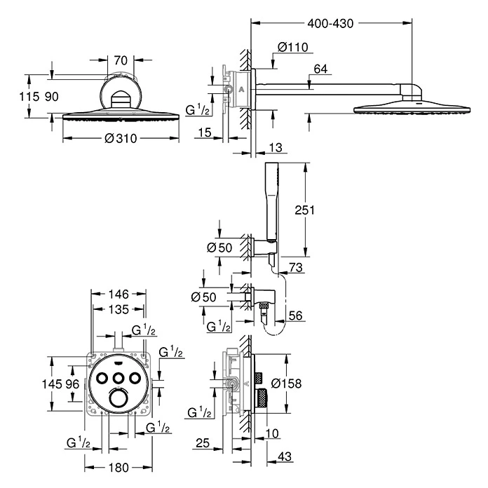 GROHE Duschsystem Grohtherm SmartControl 3 GROHE Duschsystem Grohtherm SmartControl